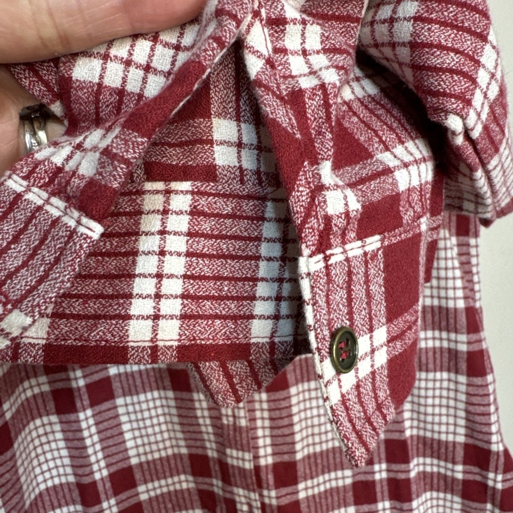 Lori + Mari Red Plaid Lace Yoke Shirt Cowgirl Western Button Down NWT L - Picture 6 of 14